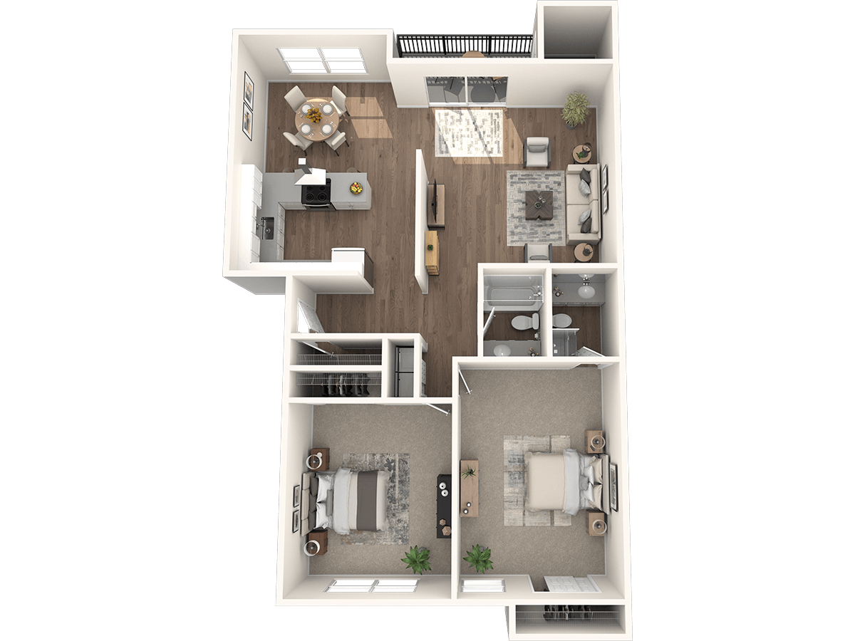 Aspire Gresham 2 Bedroom Floor Plan